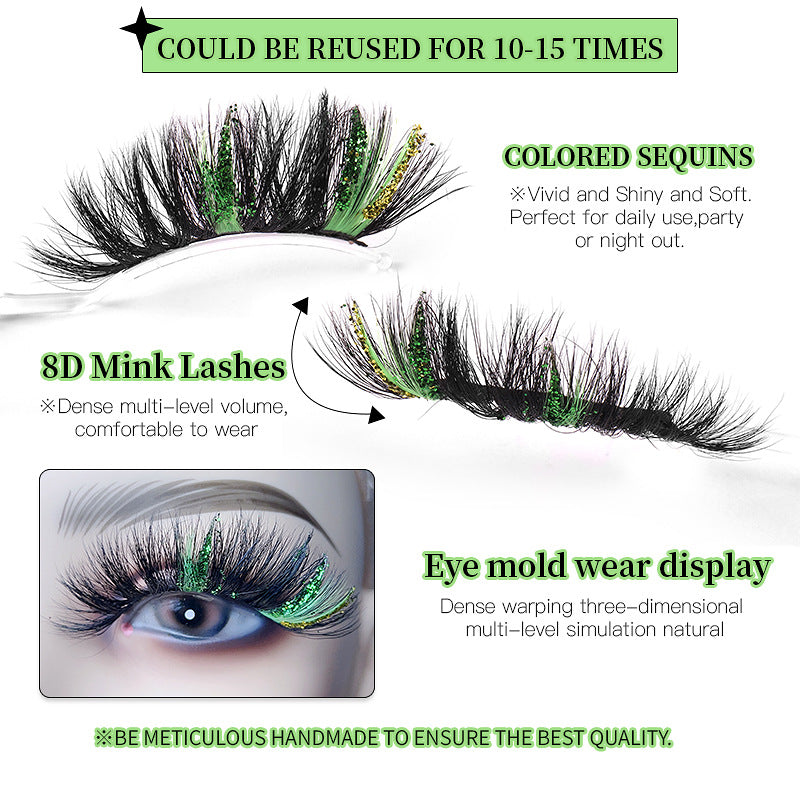 Leuchtend rosa Nerzhaar-Wimpern mit farbigen Pailletten, 25 mm lang, wiederverwendbar 10–15 Mal, präsentiert von Qwox-Shop.com-21.jpg