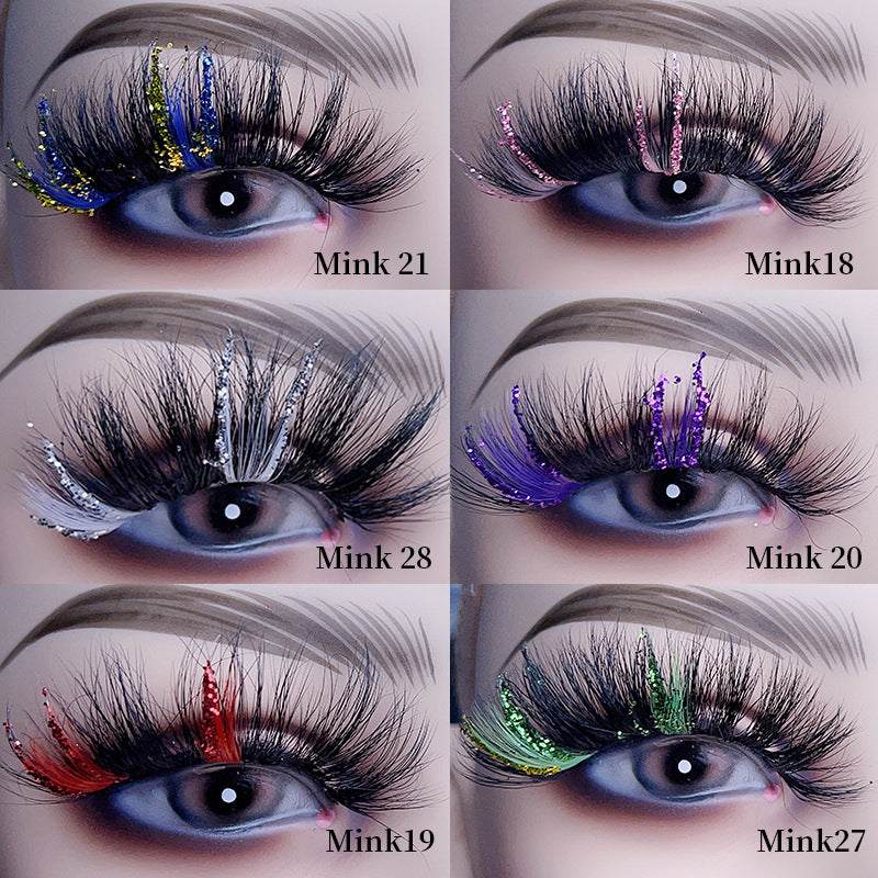 Leuchtend rosa Nerzhaar-Wimpern mit farbigen Pailletten, 25 mm lang, wiederverwendbar 10–15 Mal, präsentiert von Qwox-Shop.com-22.jpg