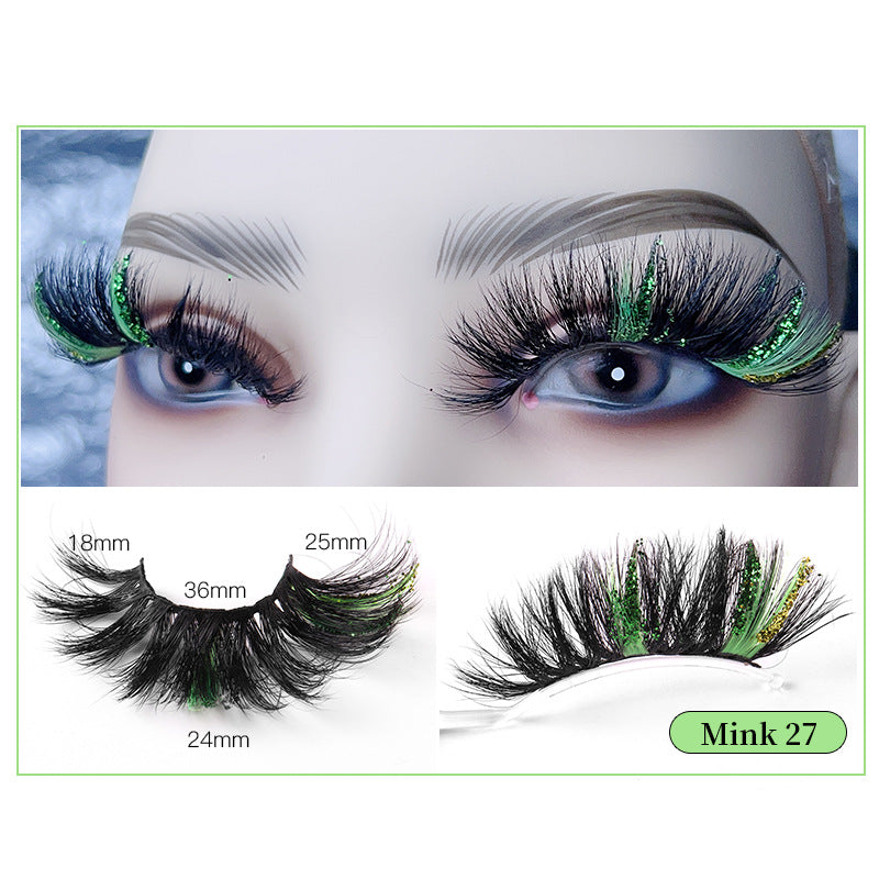 Leuchtend rosa Nerzhaar-Wimpern mit farbigen Pailletten, 25 mm lang, wiederverwendbar 10–15 Mal, präsentiert von Qwox-Shop.com-26.jpg