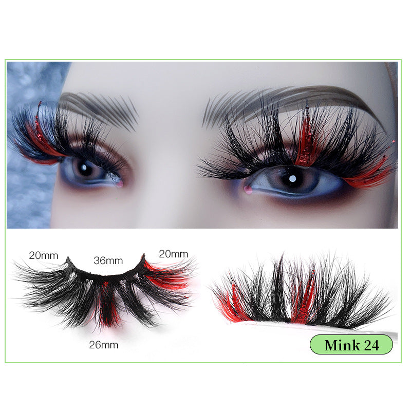 Leuchtend rosa Nerzhaar-Wimpern mit farbigen Pailletten, 25 mm lang, wiederverwendbar 10–15 Mal, präsentiert von Qwox-Shop.com-27.jpg