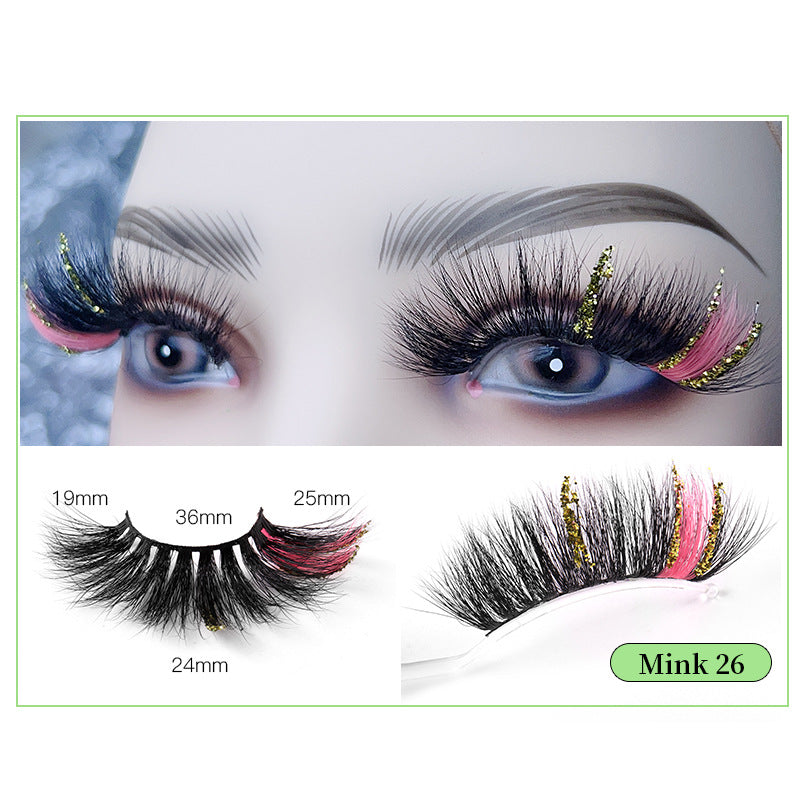 Leuchtend rosa Nerzhaar-Wimpern mit farbigen Pailletten, 25 mm lang, wiederverwendbar 10–15 Mal, präsentiert von Qwox-Shop.com-29.jpg