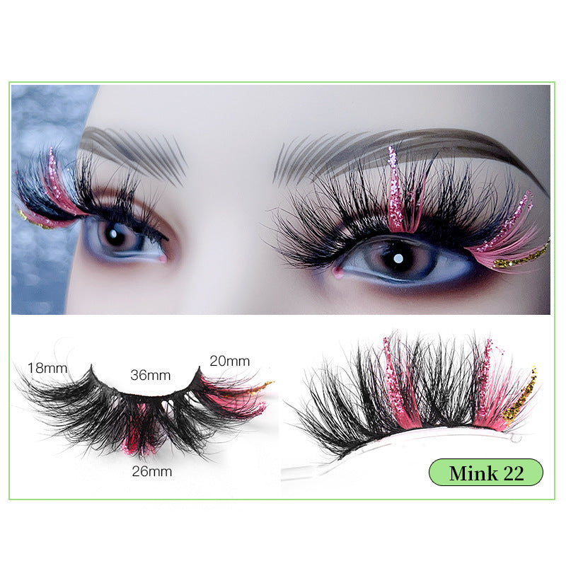 Leuchtend rosa Nerzhaar-Wimpern mit farbigen Pailletten, 25 mm lang, wiederverwendbar 10–15 Mal, präsentiert von Qwox-Shop.com-33.jpg