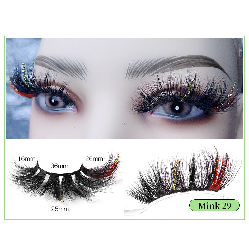 Leuchtend rosa Nerzhaar-Wimpern mit farbigen Pailletten, 25 mm lang, wiederverwendbar 10–15 Mal, präsentiert von Qwox-Shop.com-37.jpg