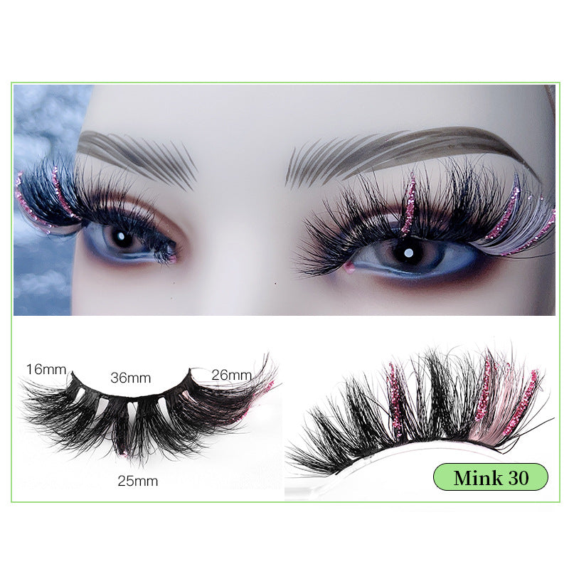 Leuchtend rosa Nerzhaar-Wimpern mit farbigen Pailletten, 25 mm lang, wiederverwendbar 10–15 Mal, präsentiert von Qwox-Shop.com-38.jpg