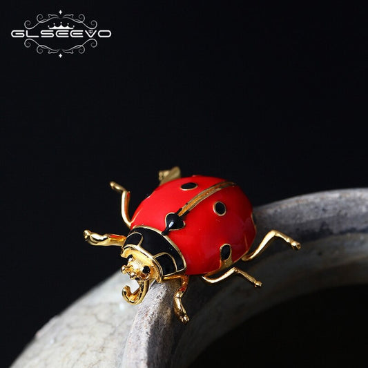 GLSEEVO 925 Sterling Silber Marienkaefer Brosche_Handgefertigter Schmuck mit Glueckssymbol-07.jpg