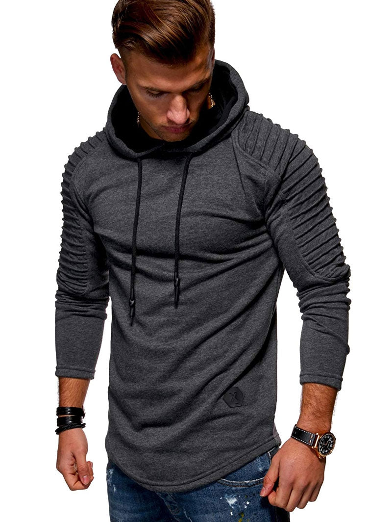 Einfarbiger Plissierter Fleece-Hoodie mit Langen Ärmeln-70.jpg