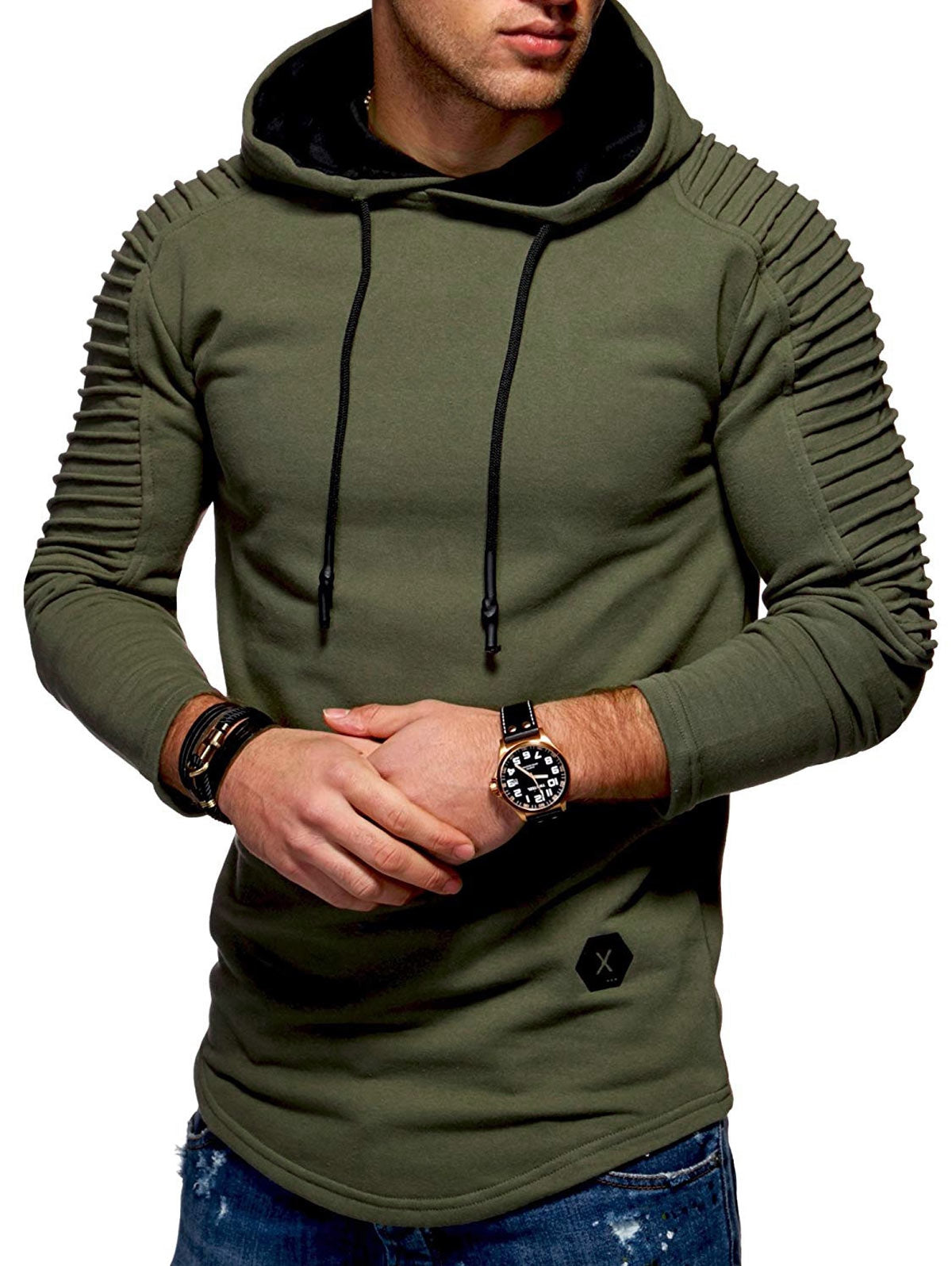 Einfarbiger Plissierter Fleece-Hoodie mit Langen Ärmeln-51.jpg