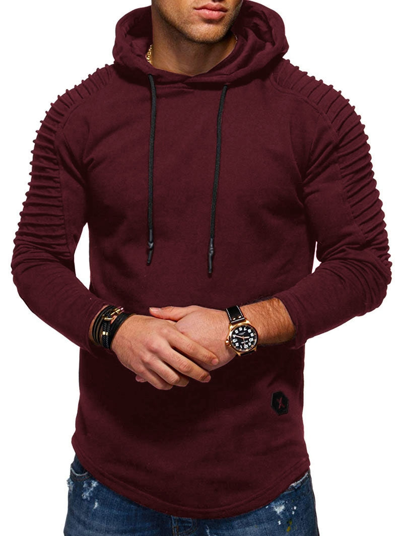 Einfarbiger Plissierter Fleece-Hoodie mit Langen Ärmeln-107.jpg