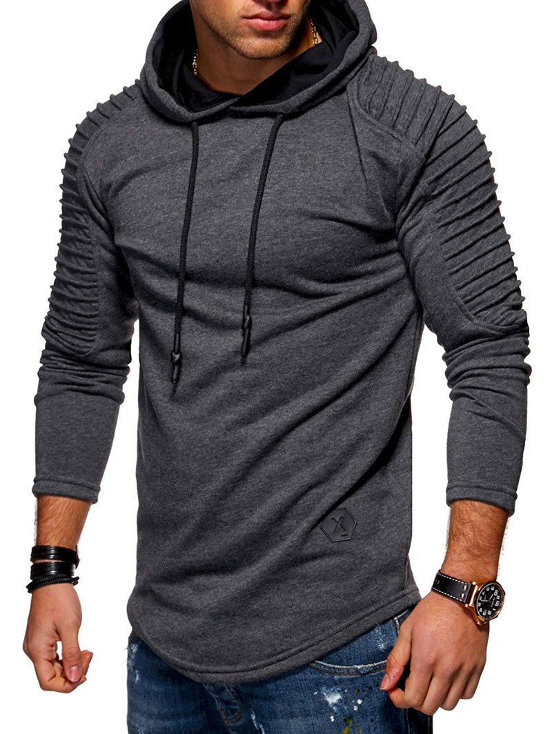 Einfarbiger Plissierter Fleece-Hoodie mit Langen Ärmeln-13.jpg