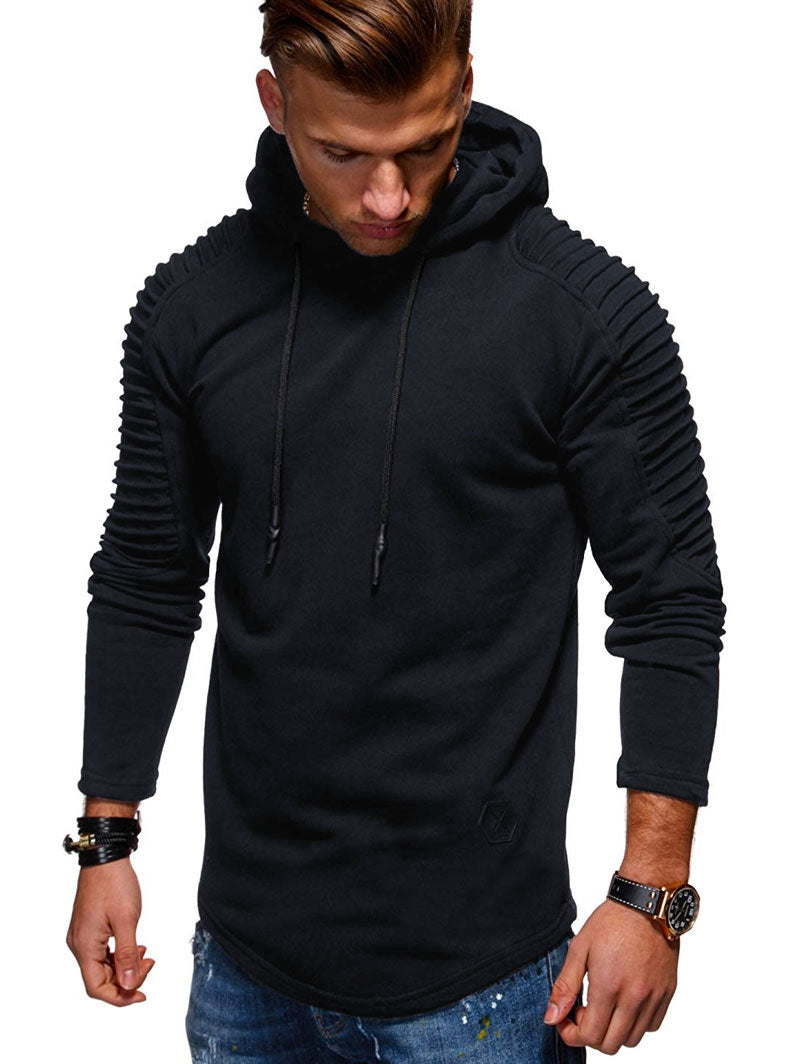 Einfarbiger Plissierter Fleece-Hoodie mit Langen Ärmeln-98.jpg