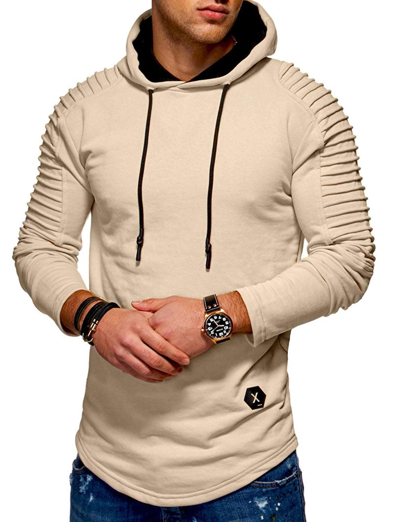 Einfarbiger Plissierter Fleece-Hoodie mit Langen Ärmeln-57.jpg