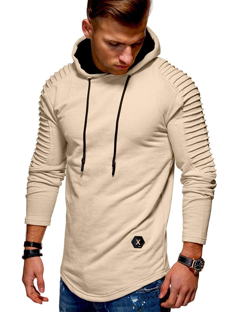 Einfarbiger Plissierter Fleece-Hoodie mit Langen Ärmeln-64.jpg