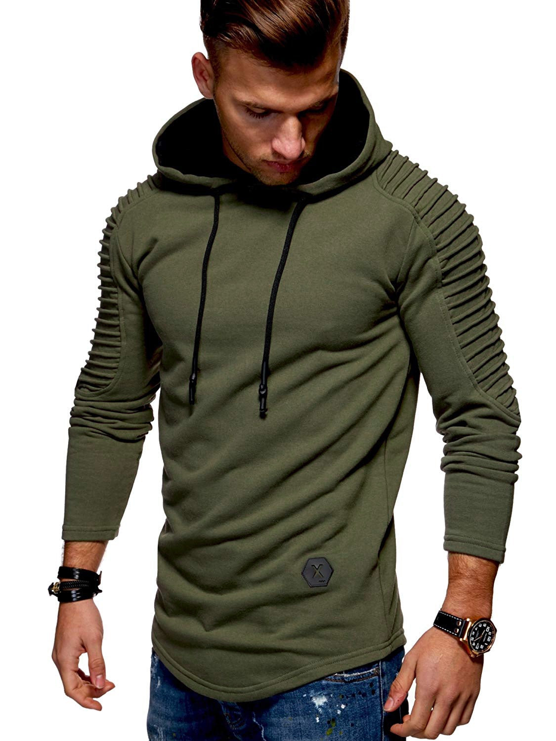 Einfarbiger Plissierter Fleece-Hoodie mit Langen Ärmeln-53.jpg