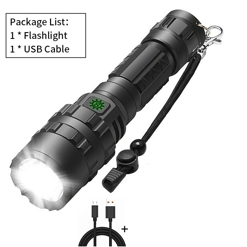 Mini-Langstrecken-USB-Ladegerät, 10 W, Aluminiumlegierung, LED-Taschenlampen-Set