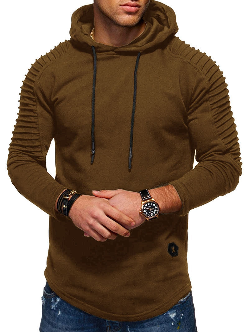 Einfarbiger Plissierter Fleece-Hoodie mit Langen Ärmeln-103.jpg