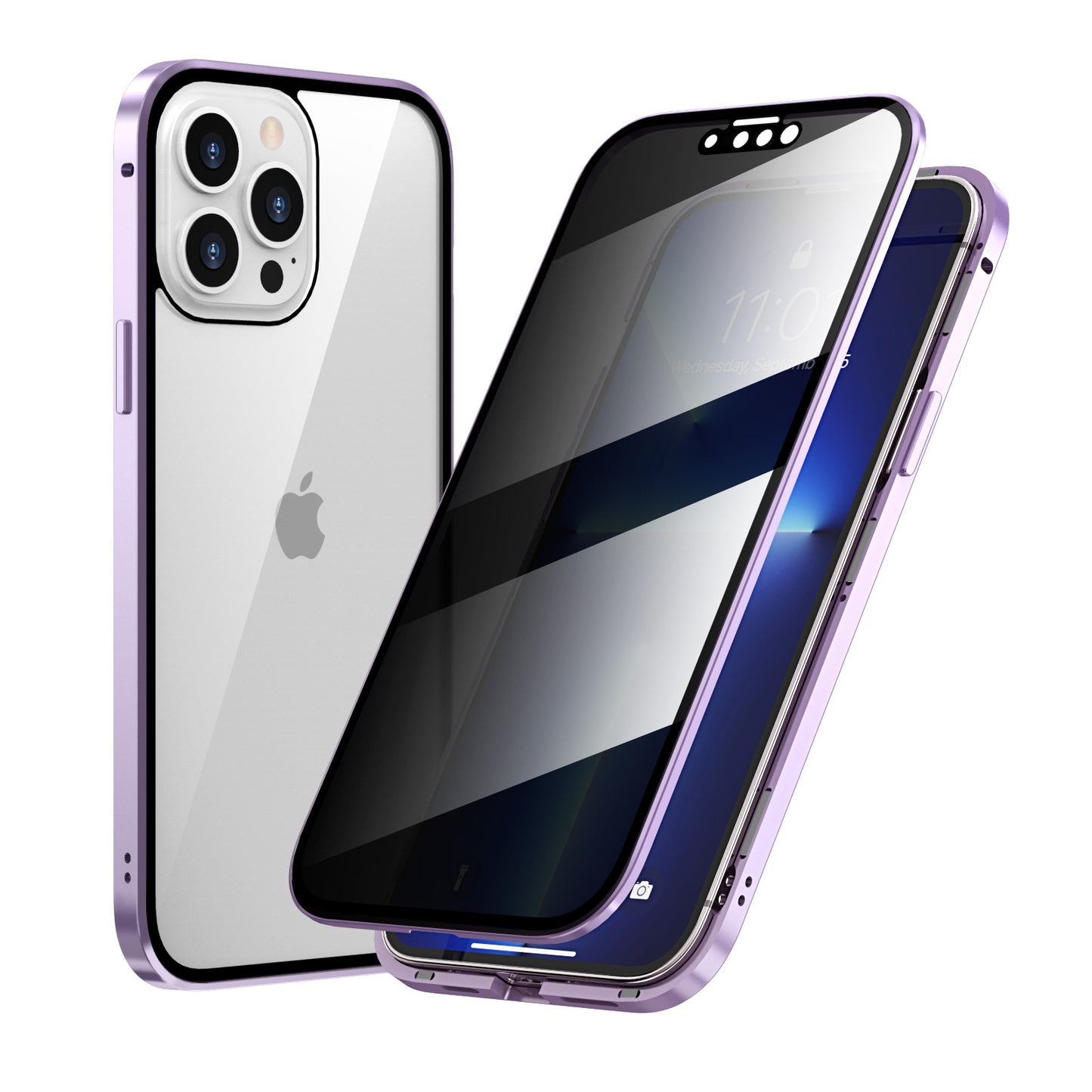 Anti-Peep Magneto iPhone 13Pro Handyhuelle - Doppelseitiger Metallrahmenschutz-22.jpg