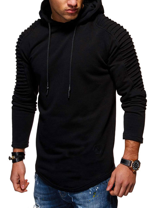 Einfarbiger Fleece-Hoodie mit plissierten Aermeln und verstellbarer Kapuze-01.jpg