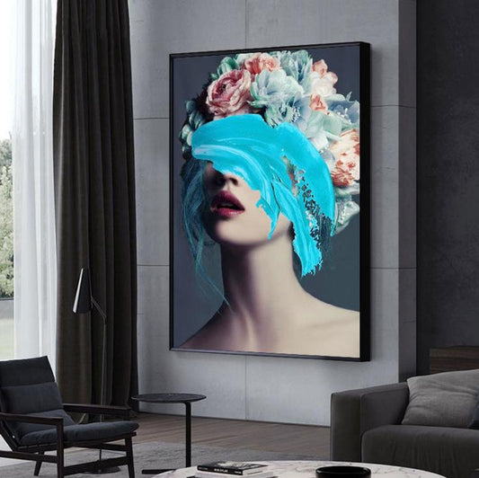 Moderne Blumen Feder Frau Abstrakte Mode Stil Leinwand Malerei Kunstdruck Poster Bild Rahmen Wand Wohnzimmer Wohnkultur-6.jpg