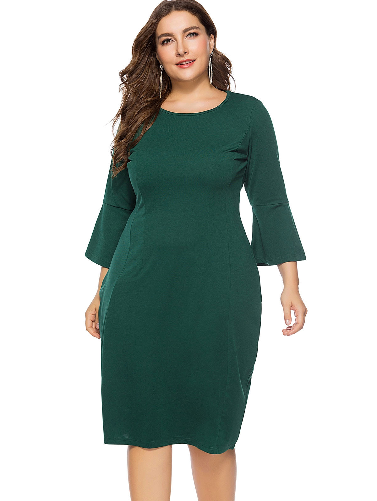 Elegantes Plus Size Bell Sleeve Etuikleid-16.jpg