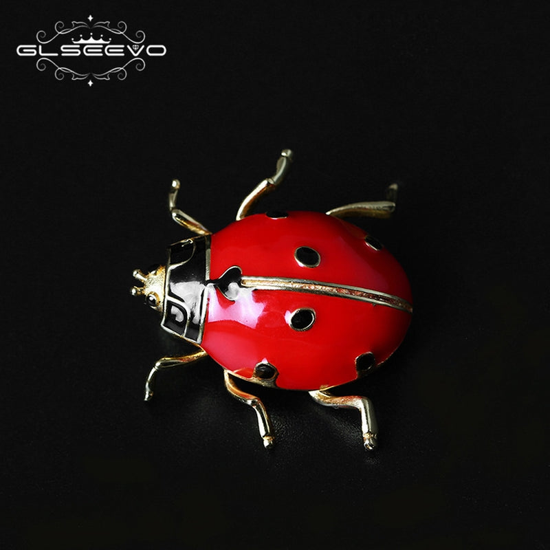 GLSEEVO 925 Sterling Silber Marienkaefer Brosche_Handgefertigter Schmuck mit Glueckssymbol-08.jpg